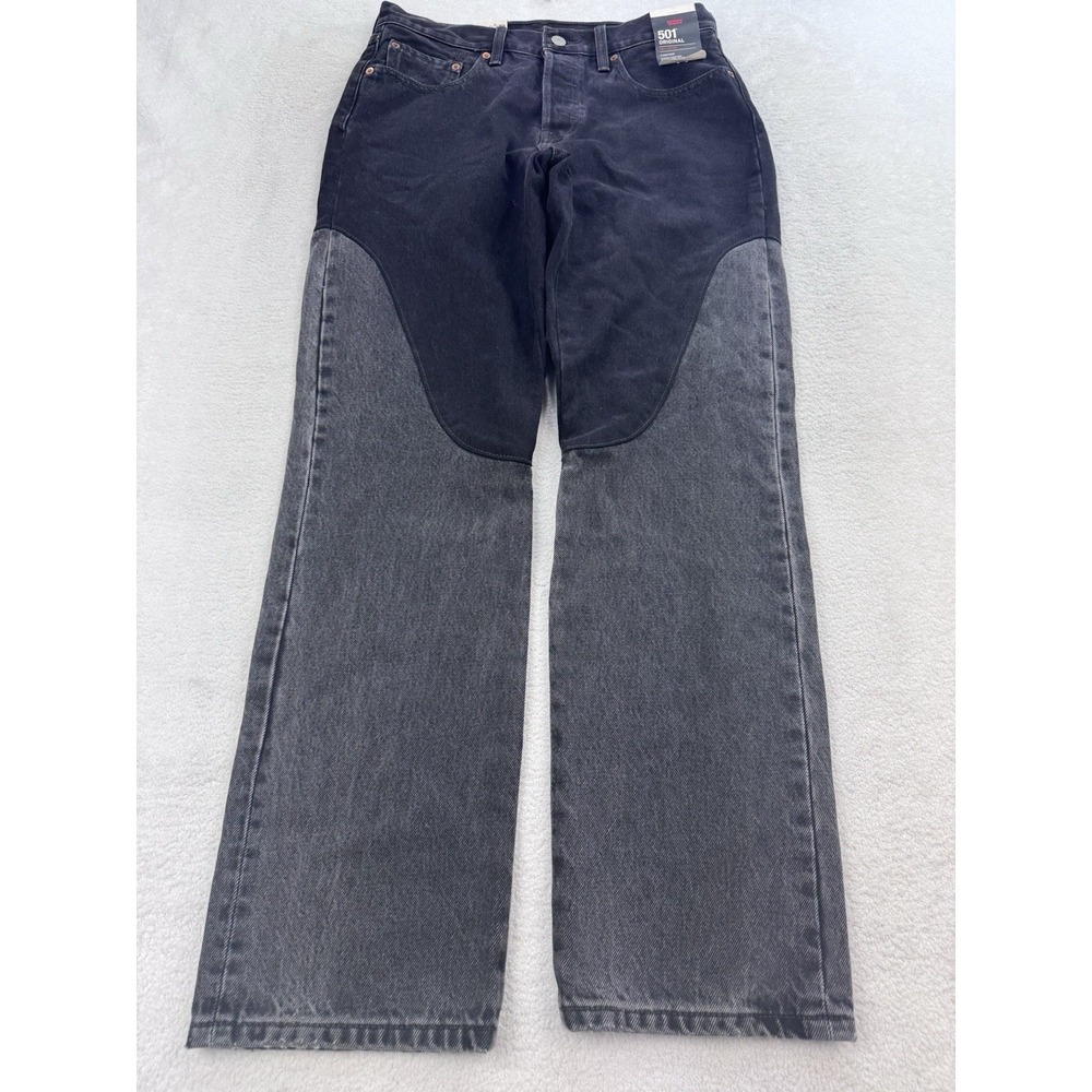 Levis Premium 501XX Jeans Women 28x30 Black Colorblock Original Straight NWT